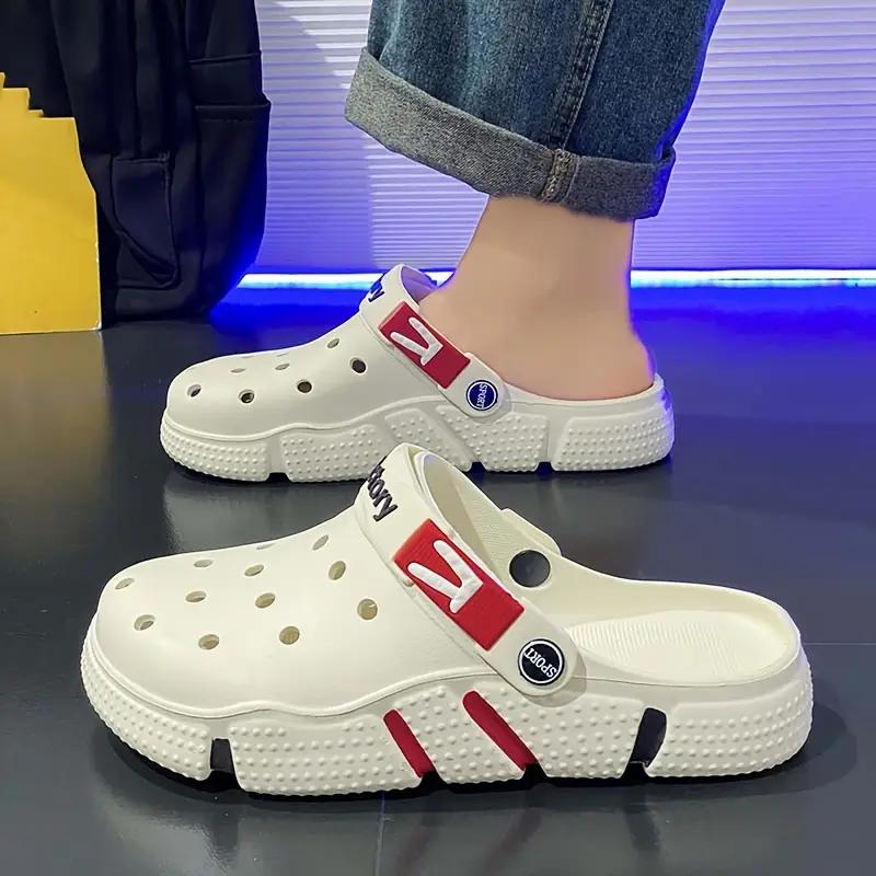 Men's Casual Comfortable Clogs, Breathable Wear-resistant Clogs For Indoor Outdoor Beach Garden, Summer