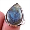 Natural Labradorite Gemstone 925 Solid Sterling Silver Jewelry Ring Size 9 Y6k71