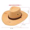 Retro Artificial Suede Beach Cowboy Hat Wide Brim Solid Color Party Cosplay Hat Sun Protection Breathable Sun Sunscreen Cap