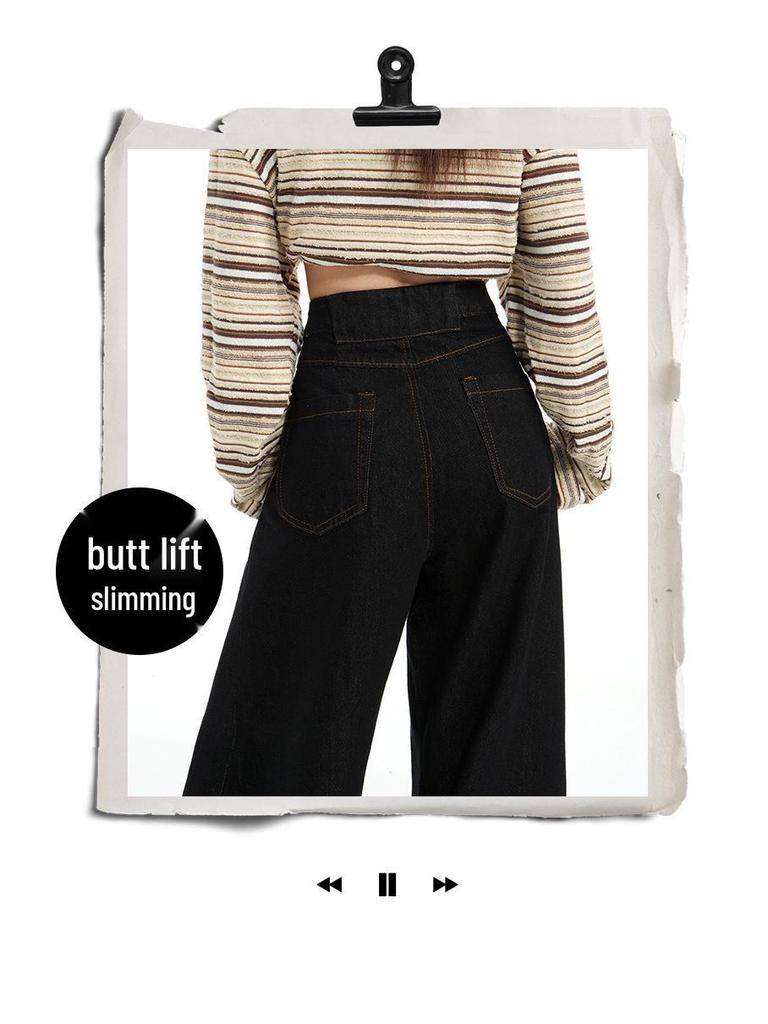 Vintage Scimitar Wide-Leg Jeans - New Autumn Cow Loose Fit Spicy Girl Design