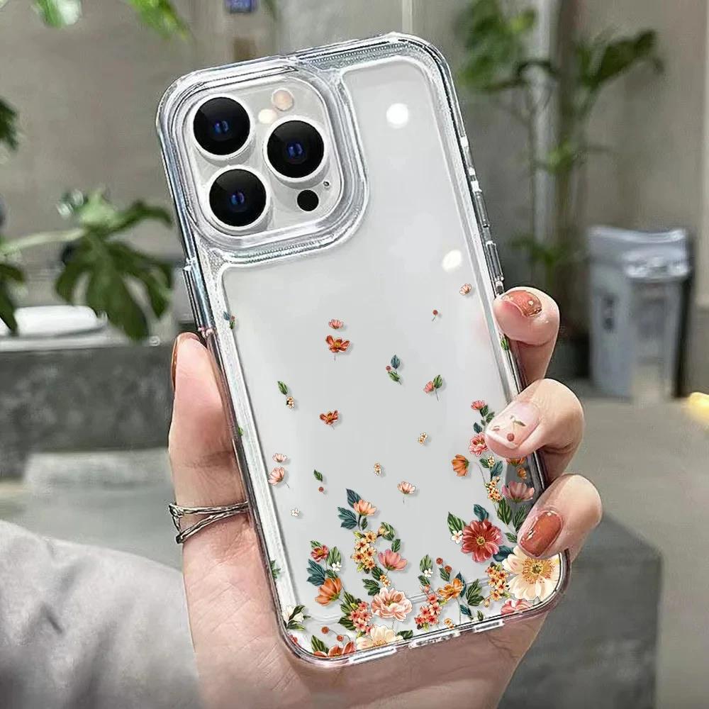 Красочный чехол для телефона с цветами для iPhone 15 Pro чехол для iPhone 11 13 12 14 Pro Max XR XS X 7 8 Plus SE прозрачный ударопрочный pr