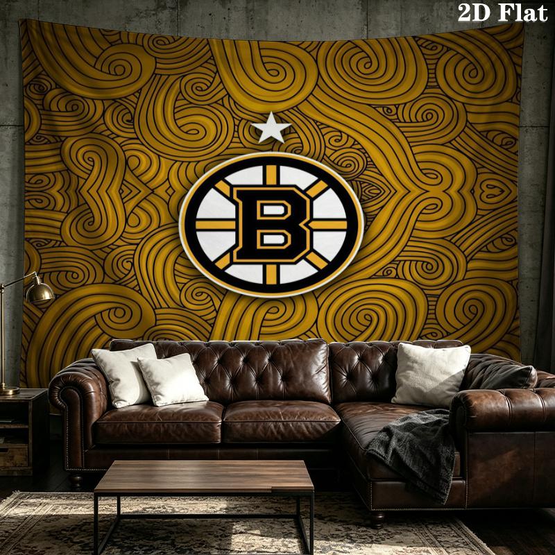 Boston Bruins Printed Tapestry – Wall Hanging for Bedrooms, Dorms, and Home Decor
