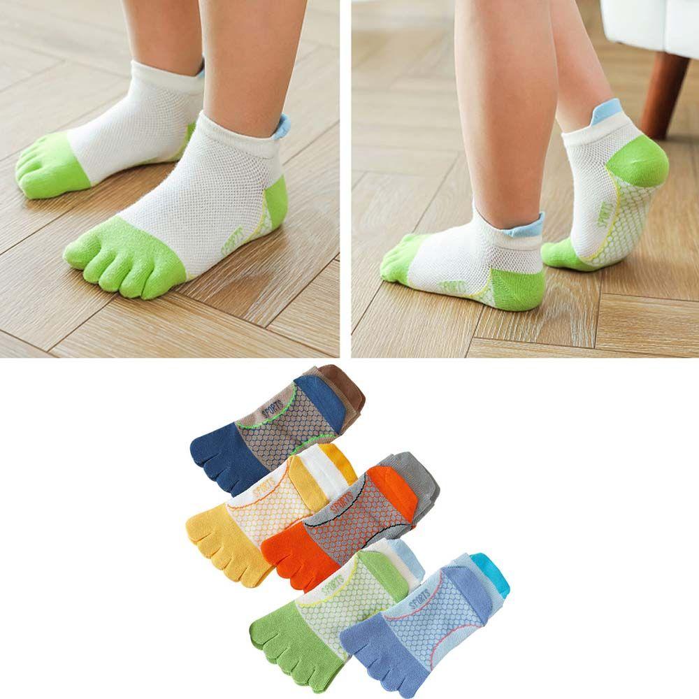 Matching Cotton Anti-slip Children Short Tube Socks Split Toe Socks Five-Finger Socks Kids Hosiery