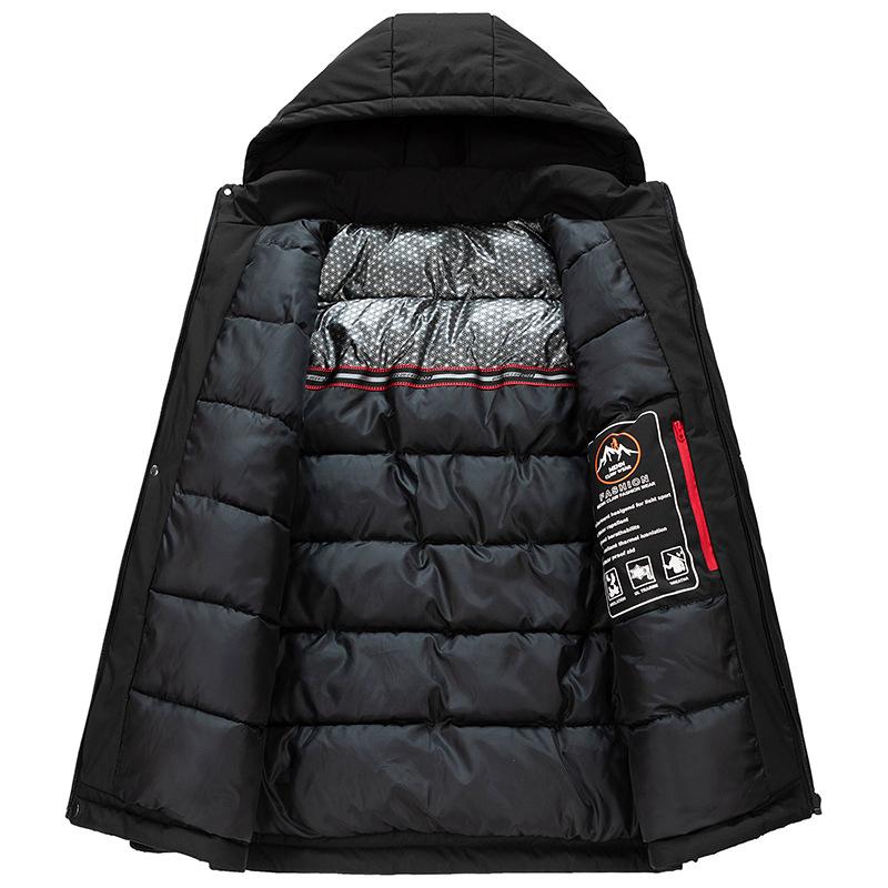 Men's Graphene Cotton Jacket Business & Leisure Cold Proof Thick Winter Coat with Detachable Hat