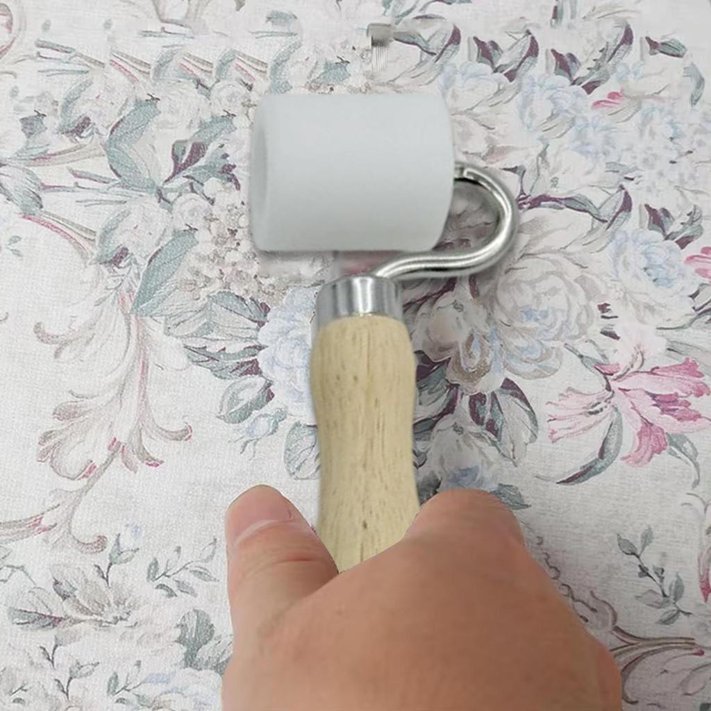 Wallpaper Roller Double Head Paper Smoother Wheel Seam Roller for Wallpaper for Printmaking Crafting Printing Gluing Stamping