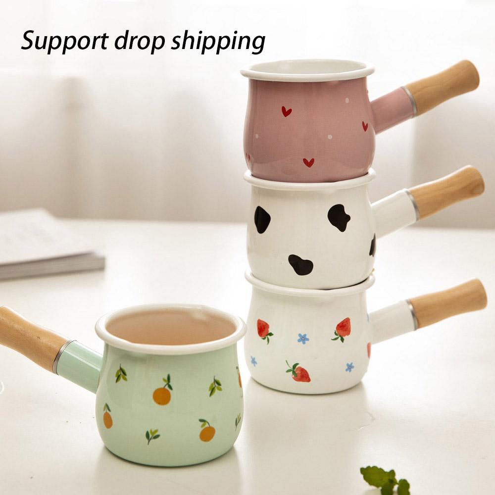 500 мл эмалированная кофейная кастрюля с деревянной ручкой, кастрюля, посуда для овсянки, масла, сковорода для приготовления пищи, антипригарная газовая плита, индукционная