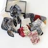 Wrinkled Square Scarf for Women In Spring and Autumn Summer Korea Dongdaemun Pleated Decorative Printed Scarf Headband Small Scarf