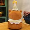 Birthday Hat Capybara Plush Toy Cartoon Capibara Fluffty Doll Capybara Plush Doll  Christmas Toy