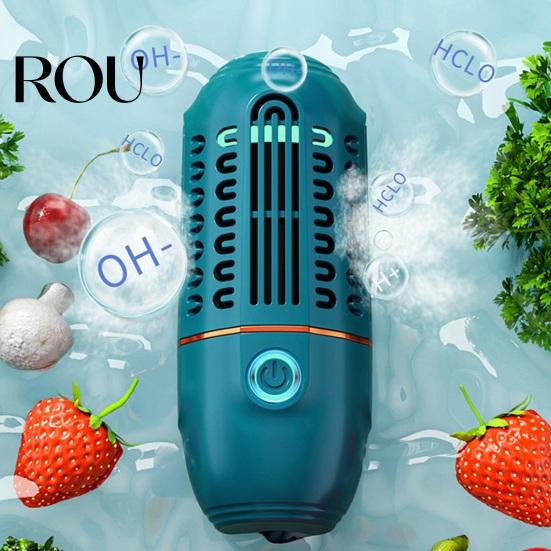Produce Purifier for Food Capsule Fruit Vegetable Cleaner, Wireless Hydroxyl Ion Meat, Chemical Free Wash Auto 10 Min Cycle, Waterproof Smart
