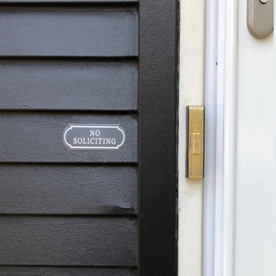 10Pcs Small No Soliciting Signs Self-adhesive Stickers Waterproof PVC Fade-Resistant No Solicitation Stickers