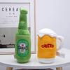 Бутылка пива/Кружка Щенячья игрушка-грызунок Смешные пищащие плюшевые игрушки для маленьких и средних собак