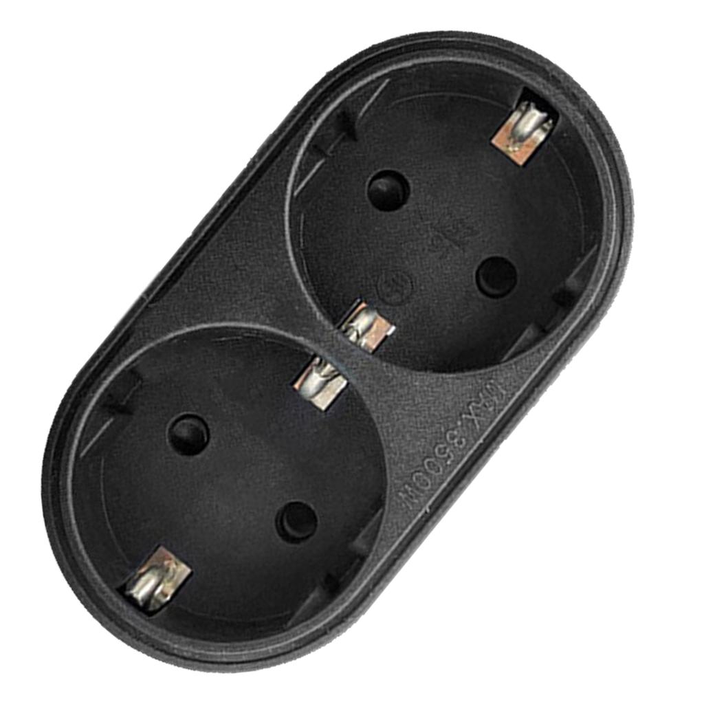 Upgrades Double Outlet Adapter for Euro/German Sockets Electrical Socket Extender for Simultaneous Device Charging