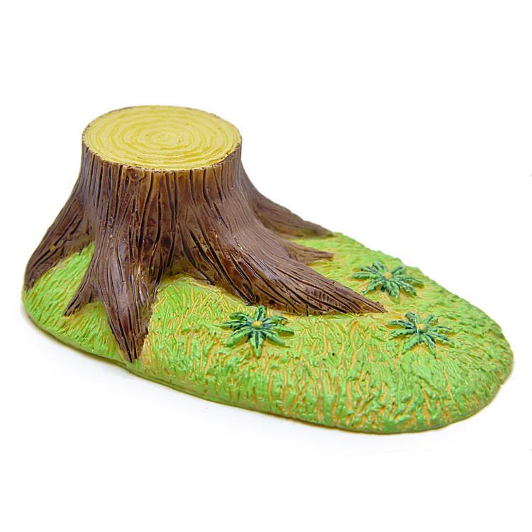 Cartoon Stump Tree Green Grassland Mini Model Decoration For Micro Scenery Props