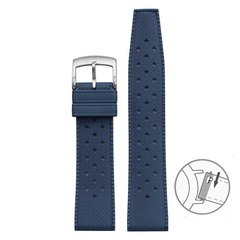Watchband 20mm 22mm Diving Sport Watch Band for Seiko Omega Seamaster 300 Longines FKM Fluoro Rubber Strap Bracelet for Blancpain X Swatch