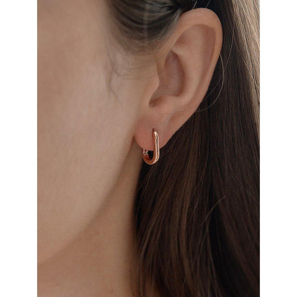 14K Slim U Ring Earrings (Gold Pin) Elgpee488