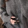 Leather Headphone Bag Gifts Long Sweater Chain Fashion Hanging Neck Coin Purse Necklace  Women