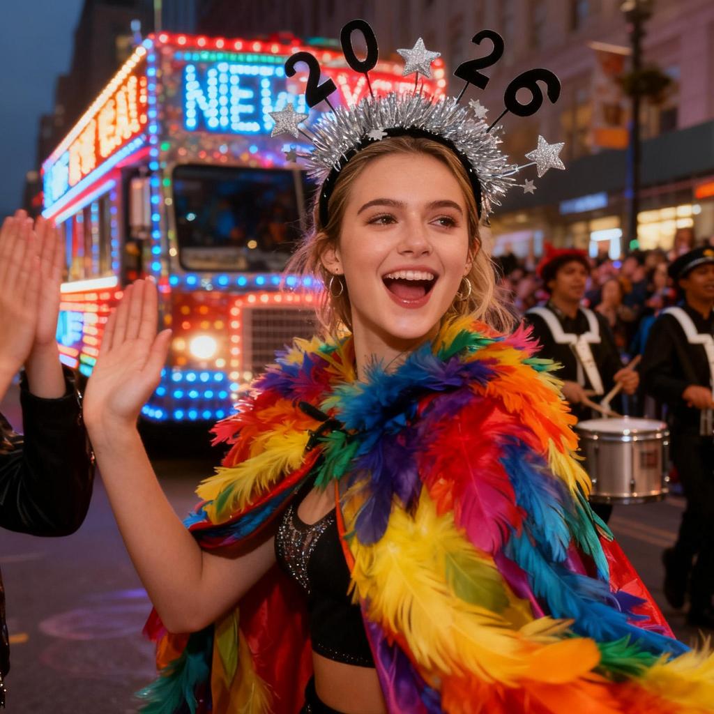 2026 Parties Supplies Happy New Years Headband Glitter Women Costume Hair Bands Tiara For Celebration Holiday Christmas