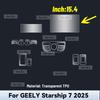 Для GEELY STARSHIP 7 2025 Пленочная защита экрана навигации автомобиля из ТПУ Защитная наклейка на коробку передач Антицарапины Аксессуары для интерьера