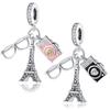 Шармы Плата Эйфелева башня Камера Очки Медное покрытие Для шармов Медное покрытие Оригинальный браслет Для изготовления ювелирных изделий