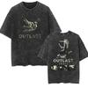 New The Outlast Trials Game Print Short-sleeved Washed and Distressed Loose-fitting T-shirt for Men and Women