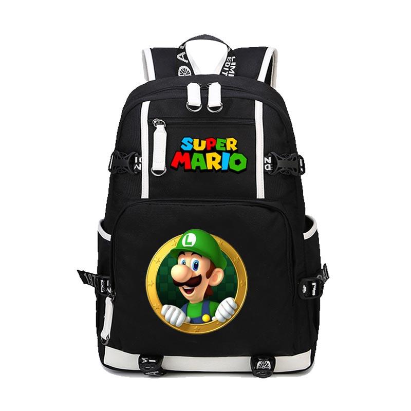 Super Mario Backpack Teen Student Bookbag Printed Gaming Backpack for Boys and Girls