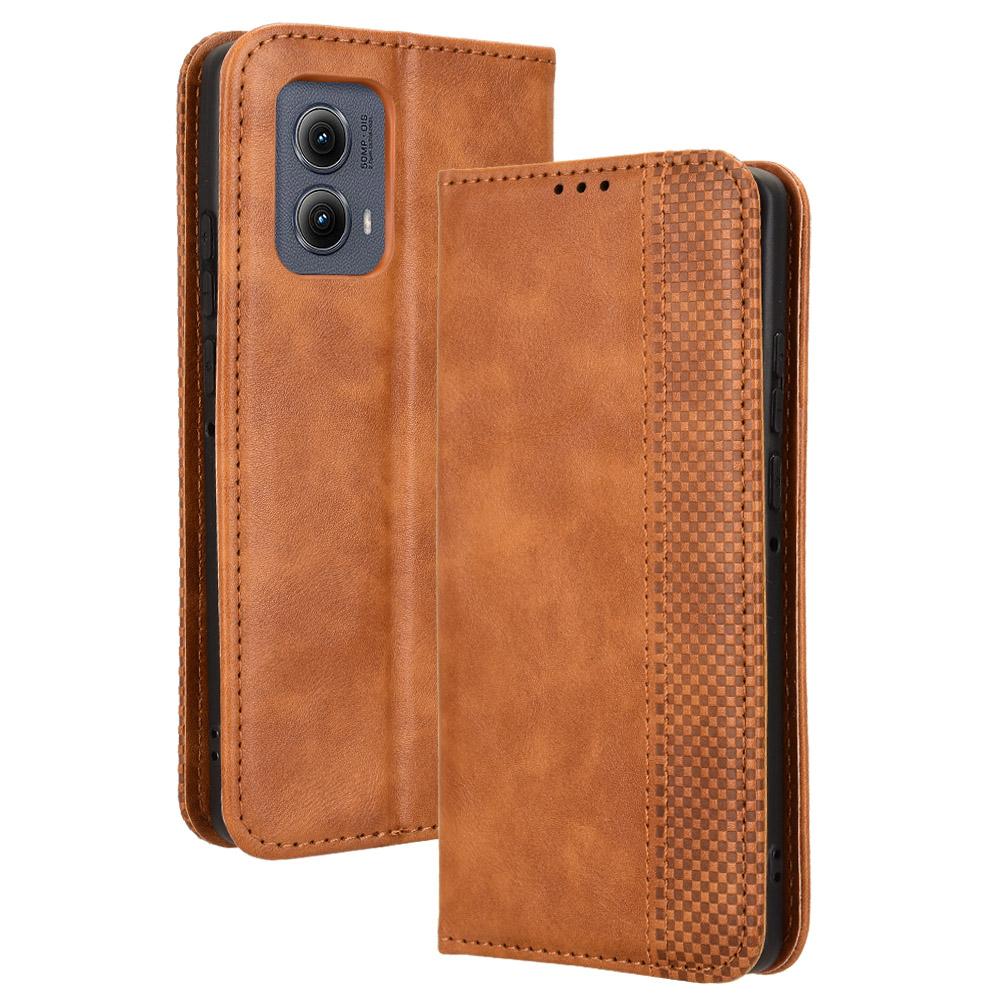 For Motorola Edge (2024) 5G Wallet Case Retro PU Leather Stand Phone Cover
