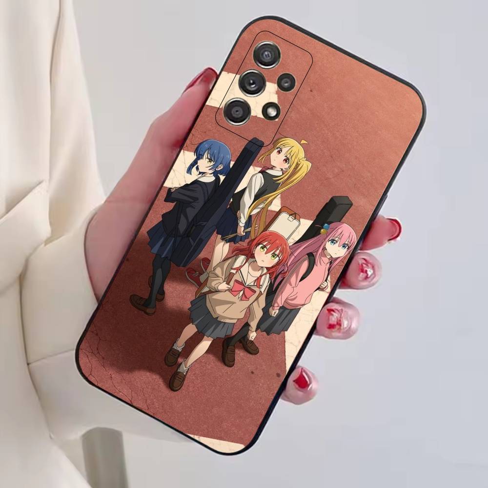 Anime B-Bocchi The Rock Cute Phone Case For Samsung S25,S24,S21,S22,S23,S30,Ultra,S20,Plus,Fe,Lite,Note,10,Black Cover