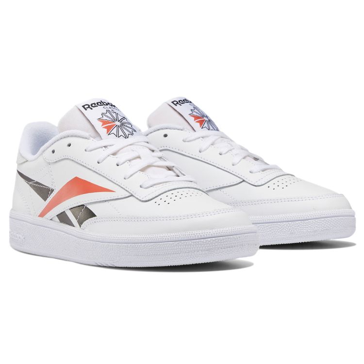 Reebok Кроссовки Club C 85 Rosette Мужские Белые Черные Роза Ретро Стиль Жизни EG1455