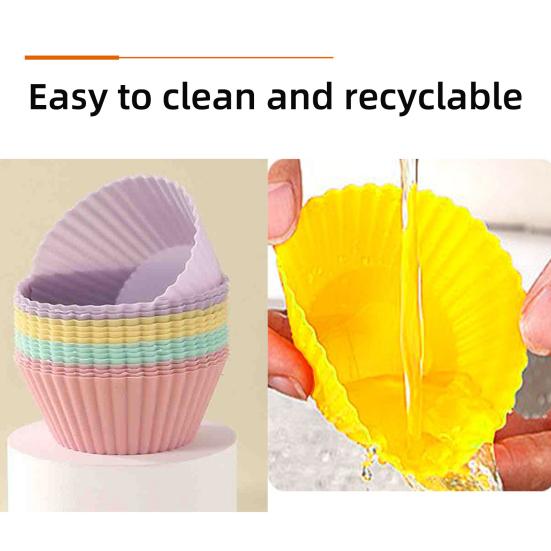 Silicone Cupcake Liners Reusable Cupcake Muffin Baking Cups High Temp Resistant Food Grade Cake Mold Gift for Baking Enthusiasts