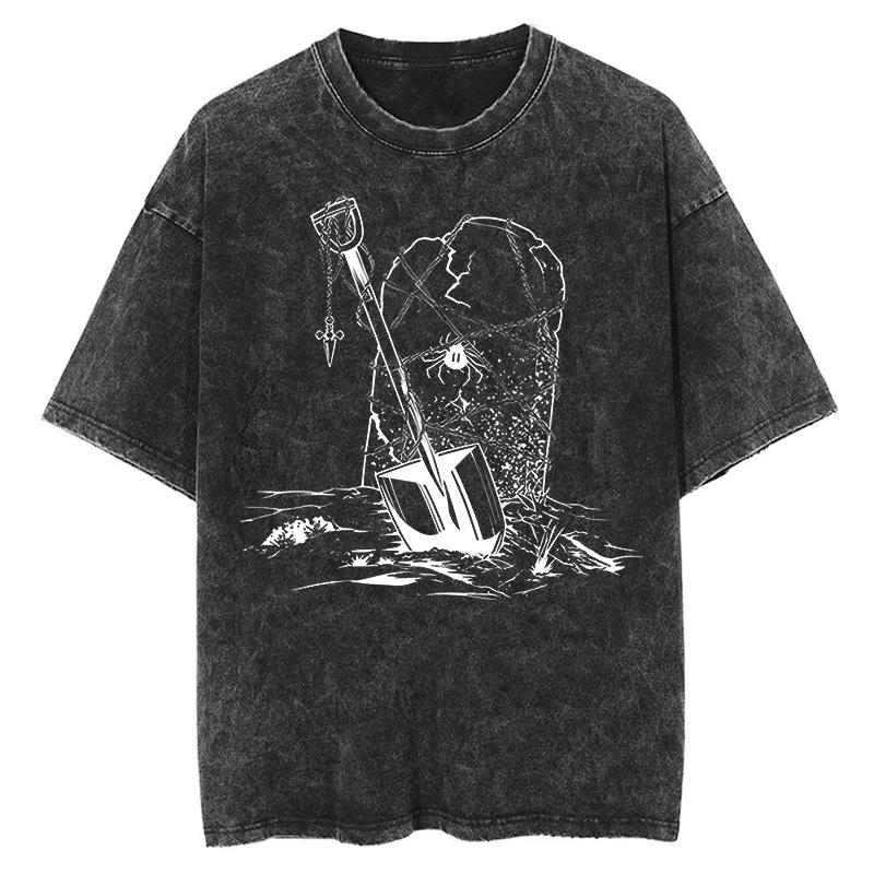 Graphic Vintage Acid Wash Cotton Tees for Men Women Casual Oversized TShirt Summer Workout Fitness Short Sleeve Tops Streetwear