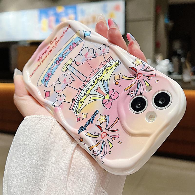 Милый мягкий чехол для телефона Realme C55 C67 Xiaomi 13T Redmi Note 13 Note 12 Samsung A55 S24 Ultra A35 A54 A53 A34 S23 IPhone 15 11 Reno 11 8T