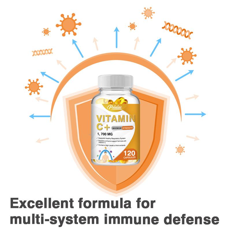 Pslalae - 1,700 mg Vitamin C Complex Capsules - Respiratory and Immune System Health