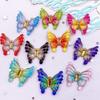 10pcs Shiny Colorful Cartoon Butterfly Figurines Flatback Rhinestone 1 Hole Pendant Scrapbook DIY Valentine's Day Jewelry Crafts