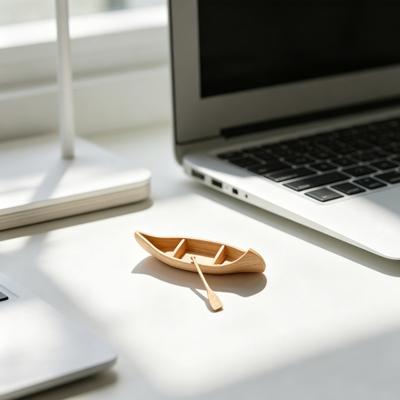 Yousheng 3D-печатная миниатюрная модель каноэ, компактная мини-лодка с аксессуарами-веслами, реалистичная копия каноэ с текстурой древесины для DIY