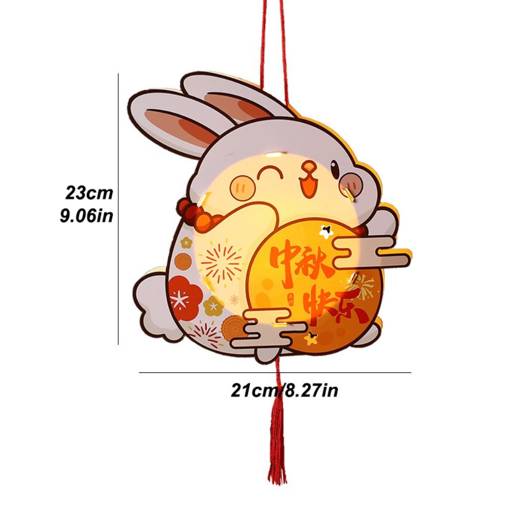 Handmade Transparent Rabbit Lantern Cartoon Lantern DIY Material Package  For Women
