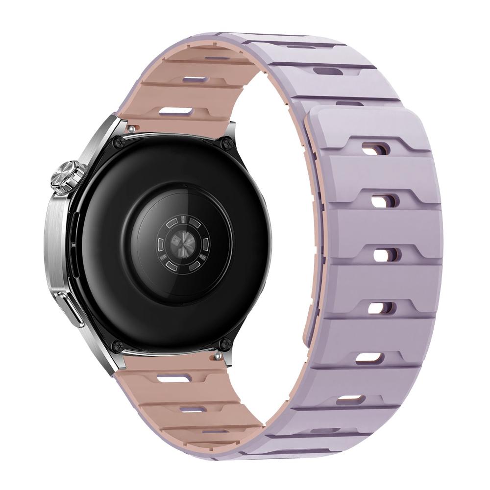 Scale Texture Two‑Tone Magnetic Silicone Watch Band 18/20/22mm Flat End Quick Release Strap for Huawei Samsung Xiaomi Garmin