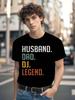 Смешная Футболка Смешной Муж Отец DJ Легенда Футболка - Черная с...