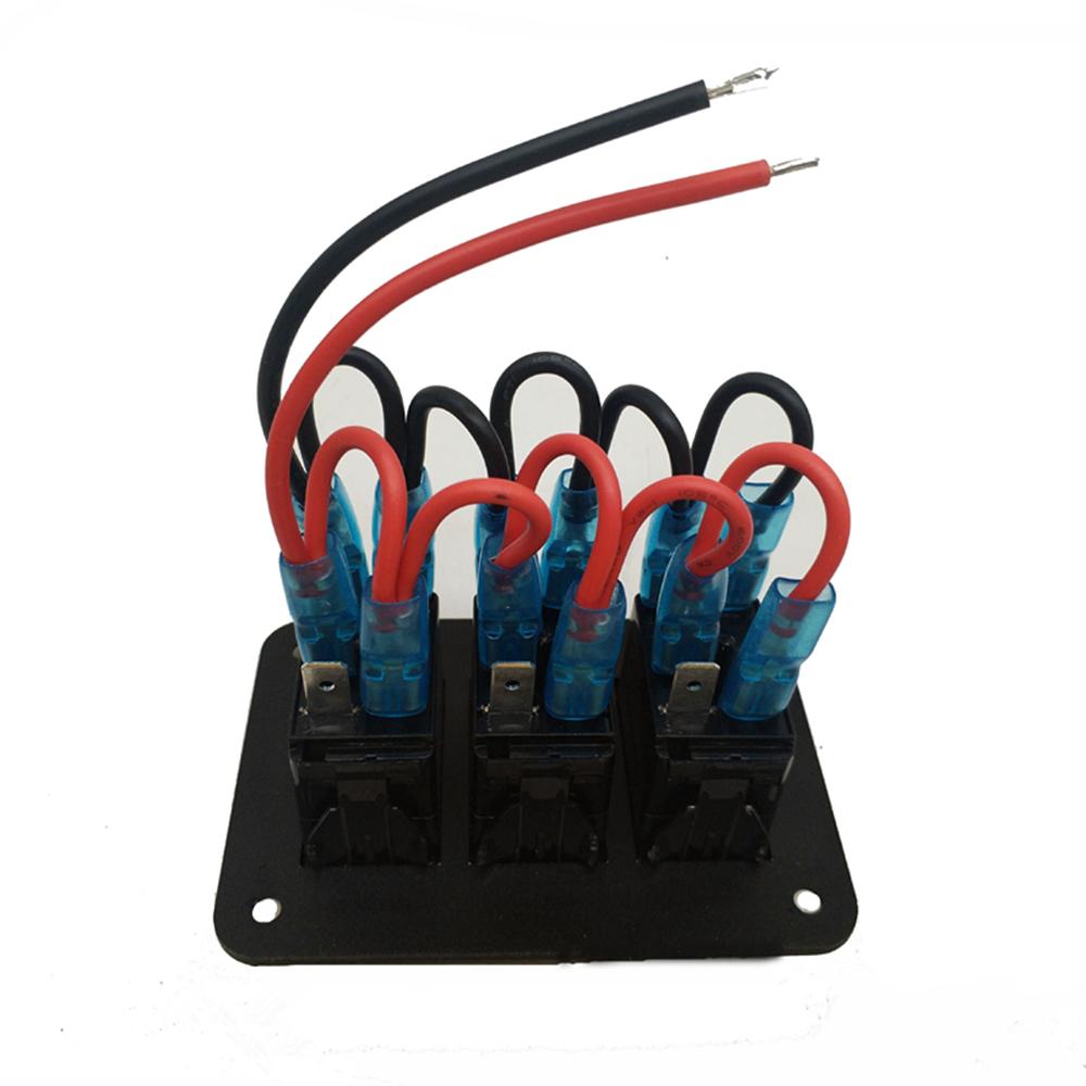 Новая панель тумблеров на 3 положения 12В/24В с синей светодиодной подсветкой для автомобиля, морского судна, лодки