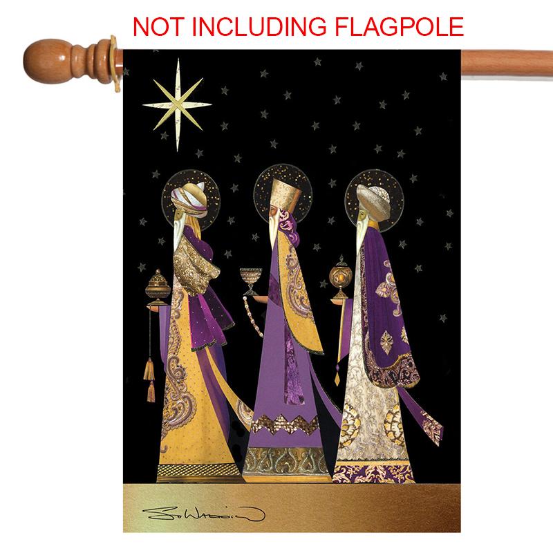 Новые Три Короля Золотая Звезда Мудрецы Рождественский Дом Сад Флаг Двор Баннер