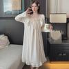 Женская пижама Sweet Princess Style с длинными рукавами - ночная рубашка больших размеров средней длины на весну и осень