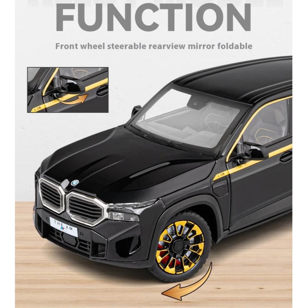 Масштаб 1/24 Симуляция BMW XM Сплав Модель автомобиля Металл Литье под давлением Украшение Звук Свет Детская игрушечная модель автомобиля Подарок на день рождения для мальчика