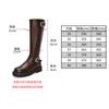Cowhide version, autumn and winter round head buckle with thick heel but knee back zipper medium-high knight boots women's leather