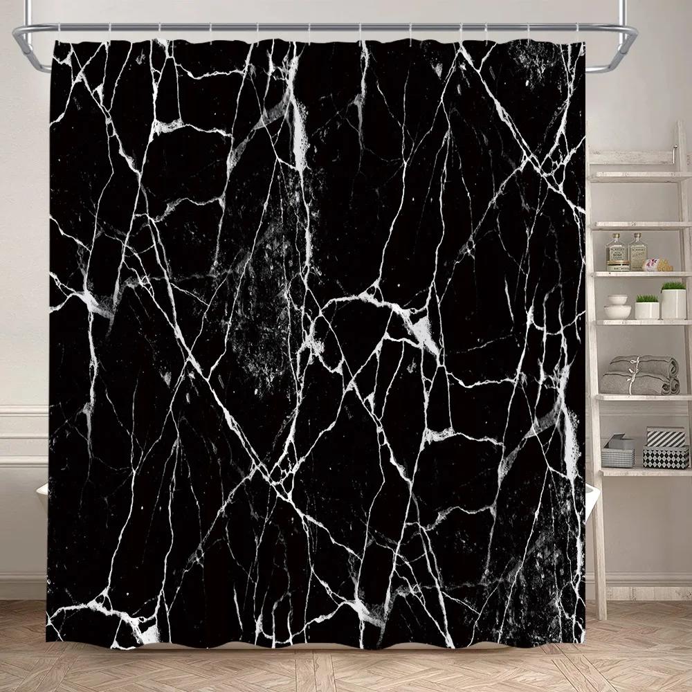 Горячий Мрамор Набор Занавесок для Душа Креативное Искусство Акварельными Чернилами Геометрический Современный Декор для Ванной Комнаты Коврик для Пола Коврики для Ванной Крышка для Унитаза