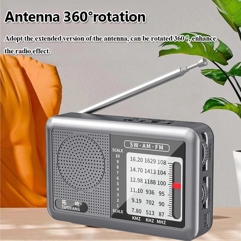 Mini Portable FM AM SW Radio High Sensitivity DSP Chip Radios Receiver Built-in Loud Volume Speaker Support 3.5mm Headphones