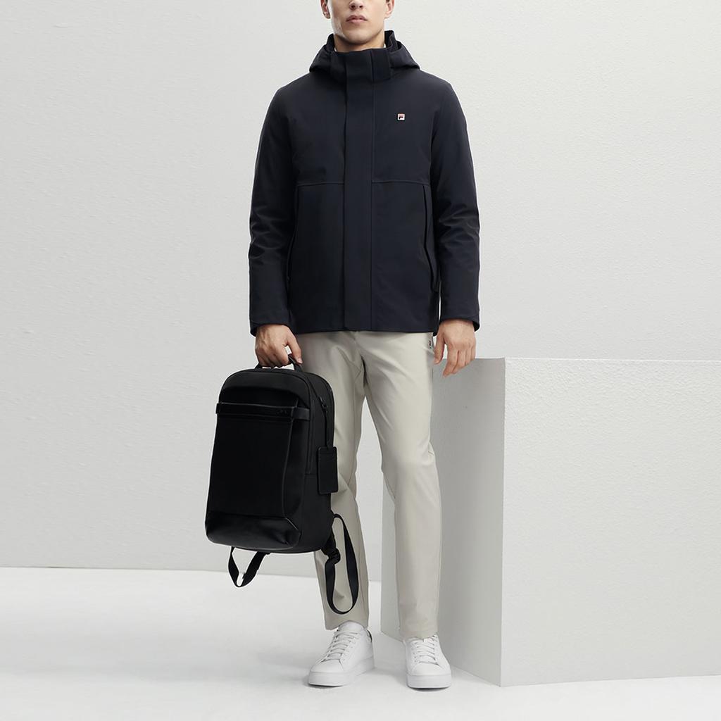 Fila Однотонная вязаная куртка с капюшоном на подкладке Мужские куртки Легендарно-синий F11M341507FNV