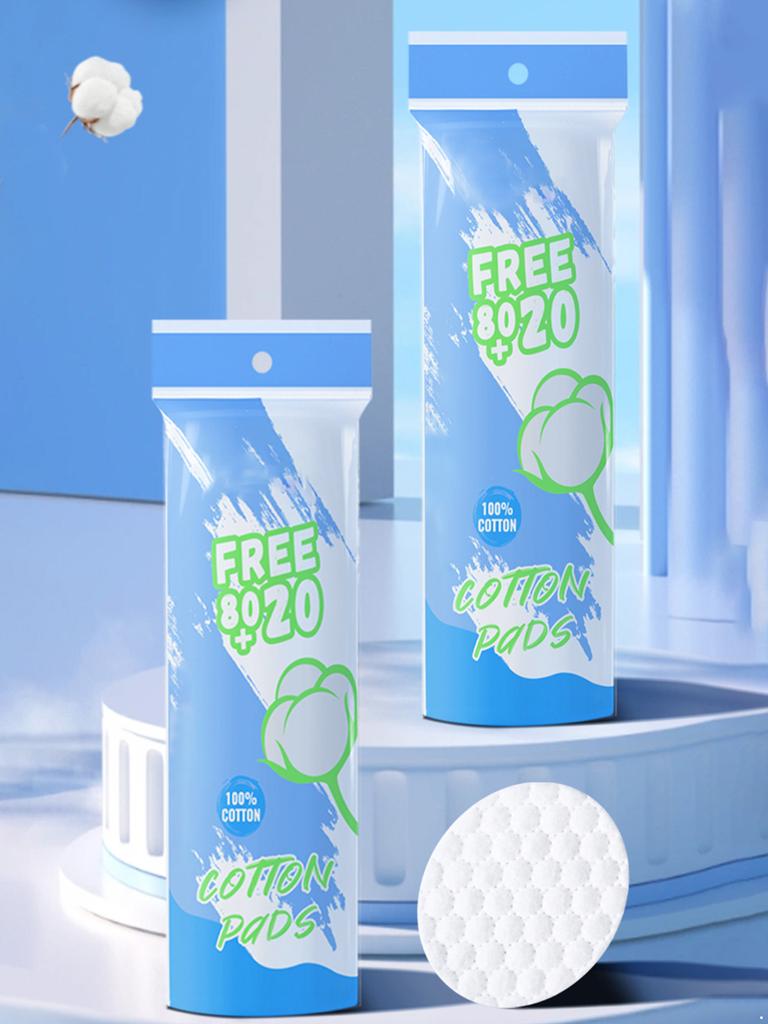 100 Counts Gentle Facial Care Cotton Rounds | Natural & Soft Makeup Remover Pads | Lint-Free for Daily Cosmetics and Nail Art