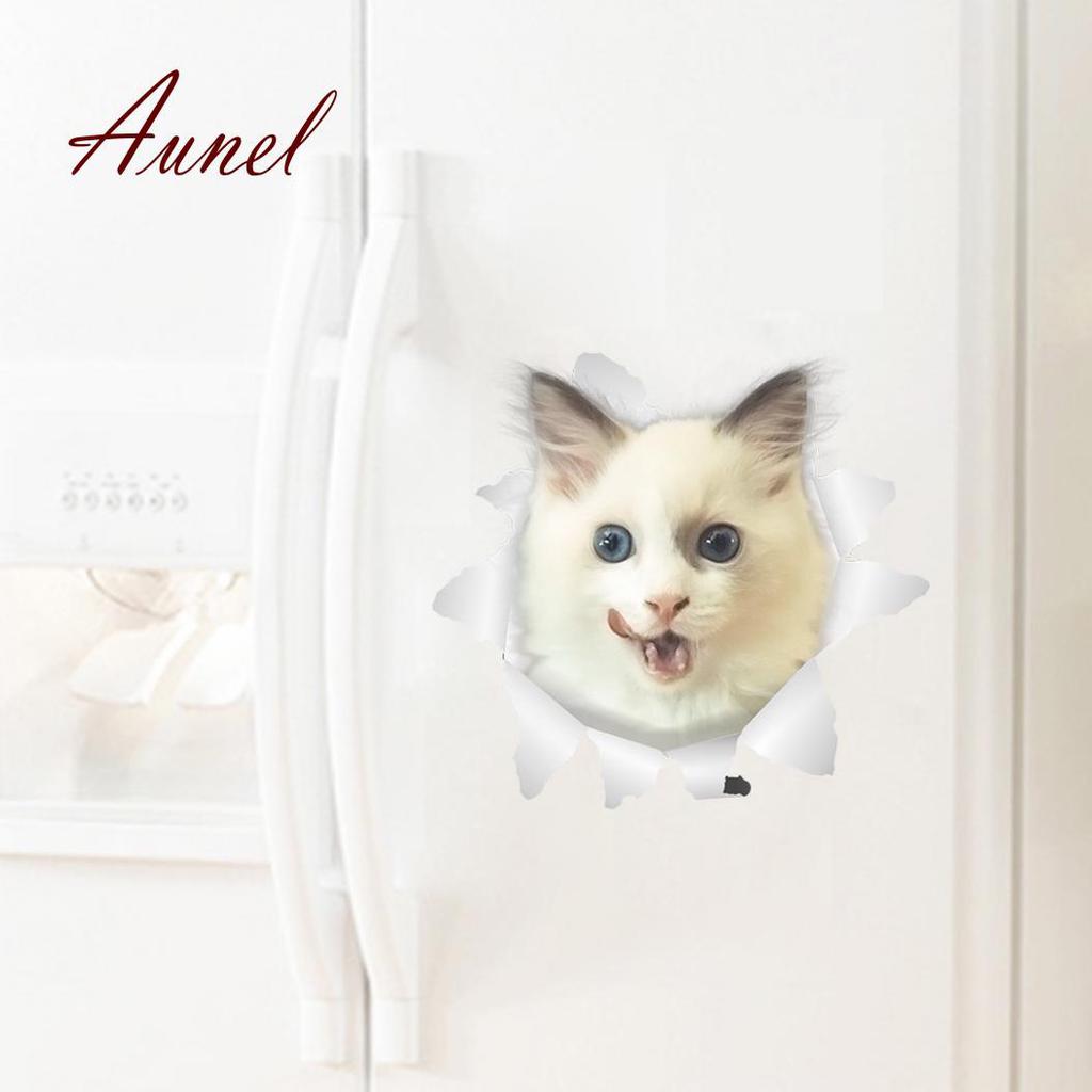 3D термоаппликация с кошкой для ванной, туалета, декора стен