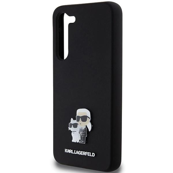 Karl Lagerfeld Силиконовый чехол Karl&Choupette Metal Pin для Samsung Galaxy S24+ - черный