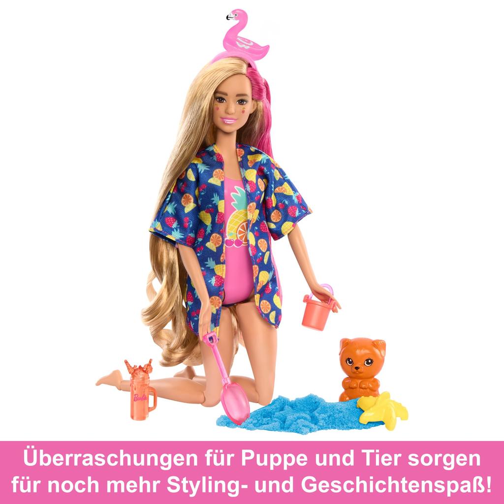 barbie Аксессуары для кукол Pop Reveal Подарочный набор Rise Surprise Fruit Series Ароматизированная кукла Мягкий ароматизированный питомец, меняющий цвет, формованный песок и многое другое