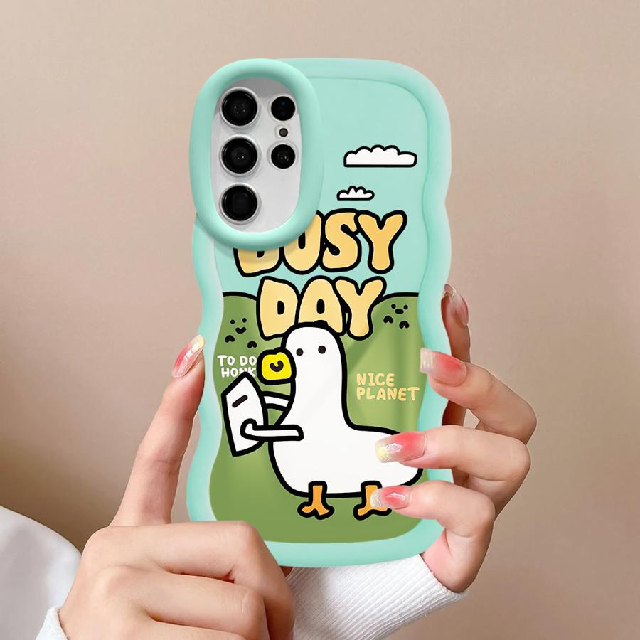 Мультяшная утка Мягкий чехол-бампер для телефона для Samsung Galaxy S20 FE A26 S23 Plus A25 S22 Ultra S25 S21 S24 A24 A35 A55 A54 A36 A34